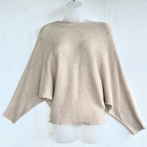 NWOT Tan Knit Boatneck Sweater Top Shirt Blouse Size XL